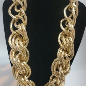 Multi-Strand Goldtone Textured Necklace